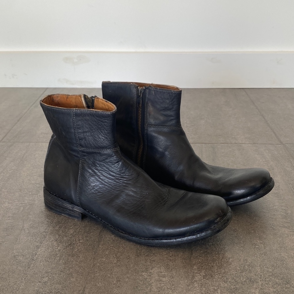 Men’s Bed|Stü Kaldi black leather boots, size 10